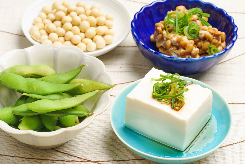 Tofu,,edamame,,natto,and,soy,beans